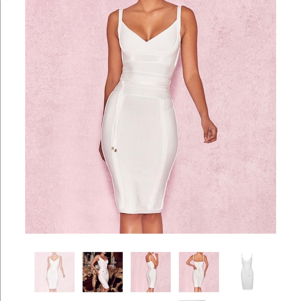 Tie Waist Bandage Dress - White - Rumor Apparel